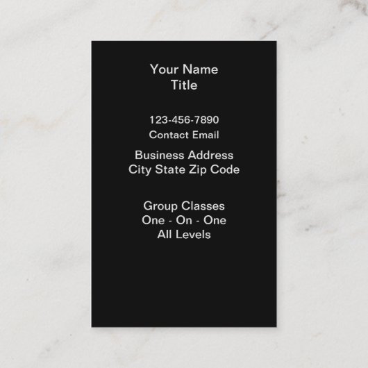 Business Cards für Kampfkunst Visitenkarte (Rückseite)