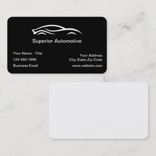 Business Cards für klassische Automotive mit abger Visitenkarte (Vorne/Hinten)