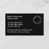 Business Cards für klassische hochklassige Notare Visitenkarte (Rückseite)