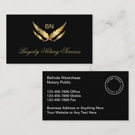 Business Cards für klassische hochklassige Notare  Visitenkarte (Vorne/Hinten)