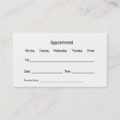 Business Cards für klassische Massagen Visitenkarte (Rückseite)