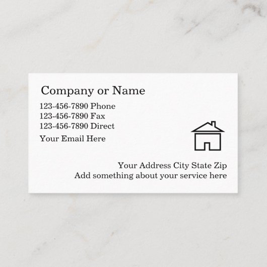 Business Cards für klassische Real Anwesen Visitenkarte (Rückseite)