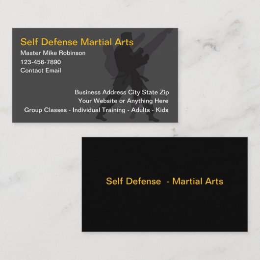 Business Cards für Martial Arts Class Visitenkarte (Vorne/Hinten)