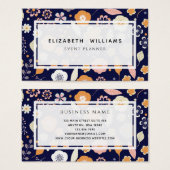 Business Cards für Navy Blue Florals (Vorne & Hinten)