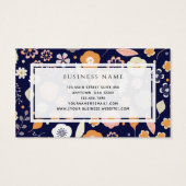 Business Cards für Navy Blue Florals (Rückseite)