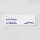 Business Cards für Navy-Tennis Mini Visitenkarte (Rückseite)