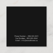 Business Cards für niedliche und Whimsikküchen Quadratische Visitenkarte (Rückseite)