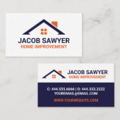 Business Cards für Orange und Navy Zuhause Improve Visitenkarte (Vorne/Hinten)