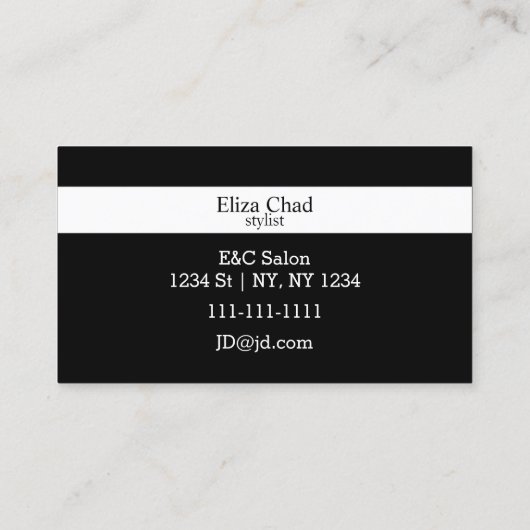 Business Cards für Schwarz-weiße Makeup-Künstler Visitenkarte (Rückseite)