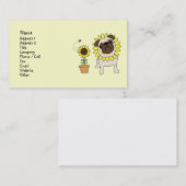 Business Cards für Sonnenblumen Mops Visitenkarte (Vorne/Hinten)