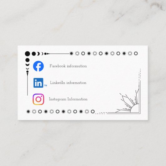 Business Cards für Sun und Mond Visitenkarte (Rückseite)