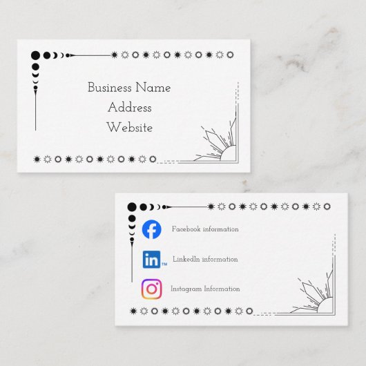 Business Cards für Sun und Mond Visitenkarte (Vorne/Hinten)