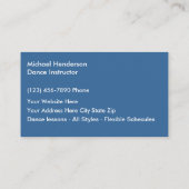 Business Cards für Tance Instructor Visitenkarte (Rückseite)