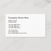 Business Cards für Versicherungsmakler Visitenkarte (Rückseite)