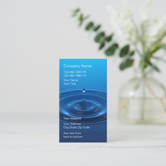 Business Cards für Wasserfiltersysteme Visitenkarte (Stehend Vorderseite)