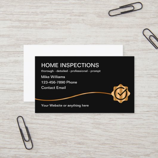 Business Cards für Zuhause Inspection Services Visitenkarte (Vorderseite/Rückseite Beispiel)