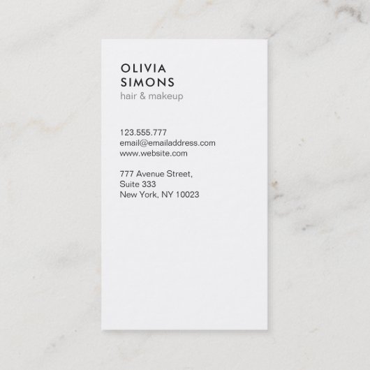 Business Cards im Minimalistischen Stil Visitenkarte (Rückseite)
