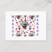 Business Cards, Makeup Purple White Business Cards Visitenkarte (Vorderseite)