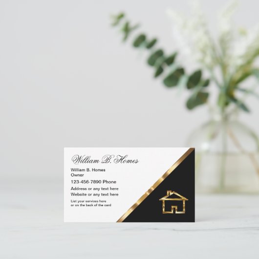 Business Cards von Classy Zuhause Builder Visitenkarte (Stehend Vorderseite)