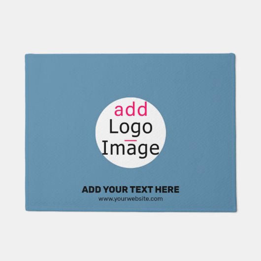 Business Chic Promo Anpassbare Dusty Blue Fußmatte (Vorderseite)