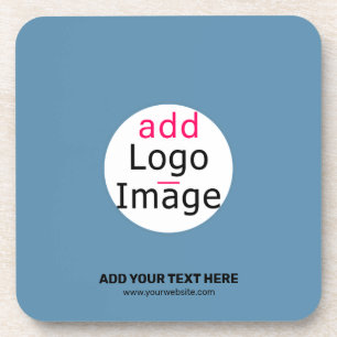 Business Chic Promo Anpassbare Dusty Blue Getränkeuntersetzer