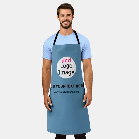 Business Chic Promo Anpassbare Dusty Blue Schürze (Getragen)