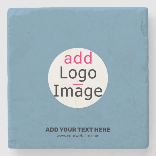 Business Chic Promo Anpassbare Dusty Blue Steinuntersetzer (Vorderseite)