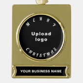 Business Christmas Black Banner-Ornament Gold (Vorderseite)