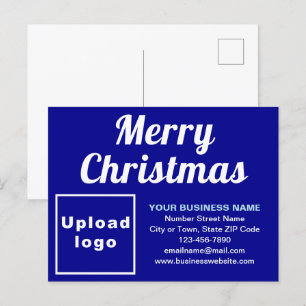 Business Christmas Blue Holiday Postkarte