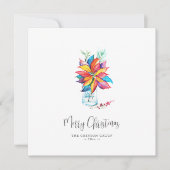 Business Christmas Cards Vibrant Poinsettia Feiertagskarte (Vorderseite)