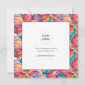 Business Christmas Cards Vibrant Poinsettia Feiertagskarte (Rückseite)