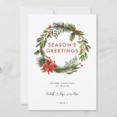 Business Christmas Festive Wreath Feiertagskarte (Vorderseite)