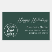 Business Christmas Happy Holidays Rechteckiger Aufkleber (Vorderseite)