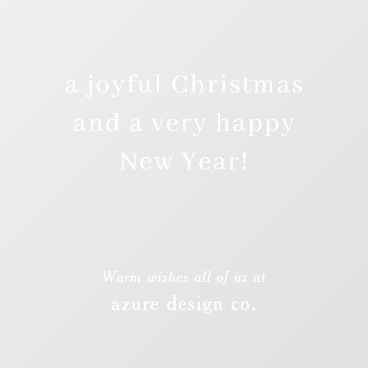 Business Christmas Holiday Greeting Modern Window Fensteraufkleber (Blatt)