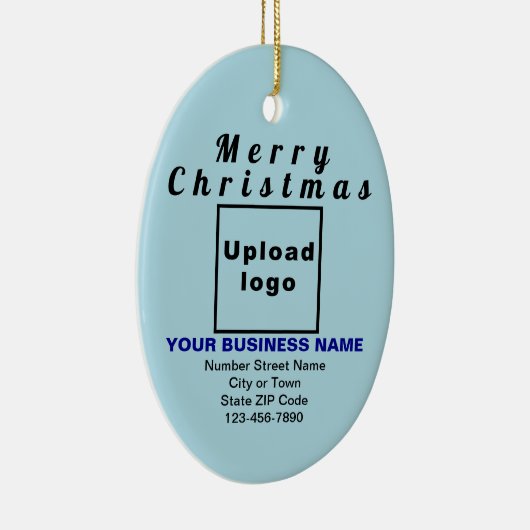 Business Christmas Light Blue Oval Keramik Ornament (Rechts)