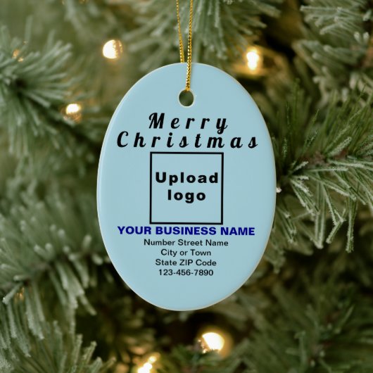Business Christmas Light Blue Oval Keramik Ornament (Baum)