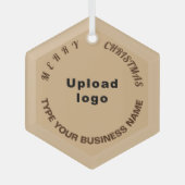 Business Christmas Light Brown Hexagon Ornament Aus Glas (Vorderseite)