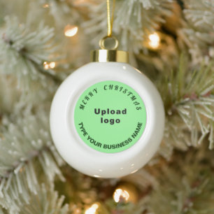 Business Christmas Light Green auf Weiß Keramik Kugel-Ornament
