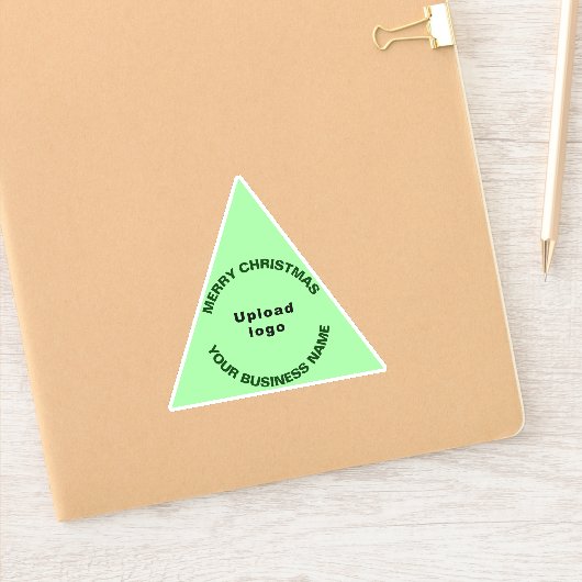 Business Christmas Light Green Triangle Vinyl Aufkleber (Notizbuch)