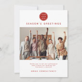 Business Christmas Modernes Unternehmensteam | Rot Feiertagskarte (Vorderseite)