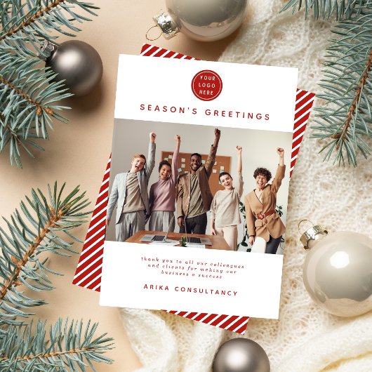 Business Christmas Modernes Unternehmensteam | Rot Feiertagskarte