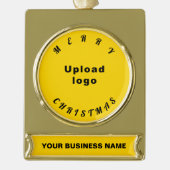 Business Christmas Yellow Banner-Ornament Gold (Vorderseite)