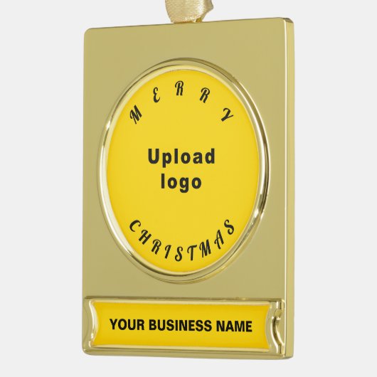 Business Christmas Yellow Banner-Ornament Gold (Links)
