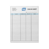 Business Client Sign In Sheet Template Notepad Notizblock (Rotiert)