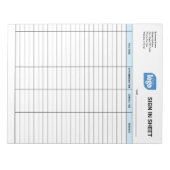 Business Client Sign In Sheet Template Notepad Notizblock (Vorderseite)