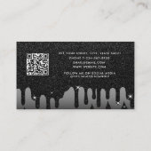 Business Client Termin Karte Schwarzer Glitzer (Rückseite)