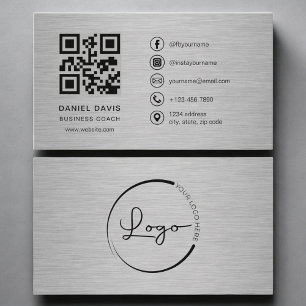 Business Coach Metall QR Code Visitenkarte