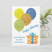 Business Company Birthday Card QR Code Ankündigung (Stehend Vorderseite)