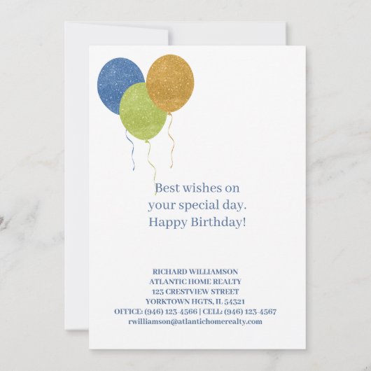 Business Company Birthday Card QR Code Ankündigung (Rückseite)