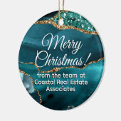 Business Company Corporate Gold Aquamarine Werbeak Keramik Ornament (Links)